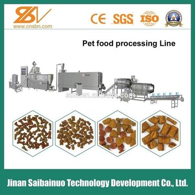 โรงงานแปรรูปอาหารสัตว์เลี้ยงแบบเม็ดแห้งเปียก เครื่องอัดรีดสำหรับอาหารสุนัข